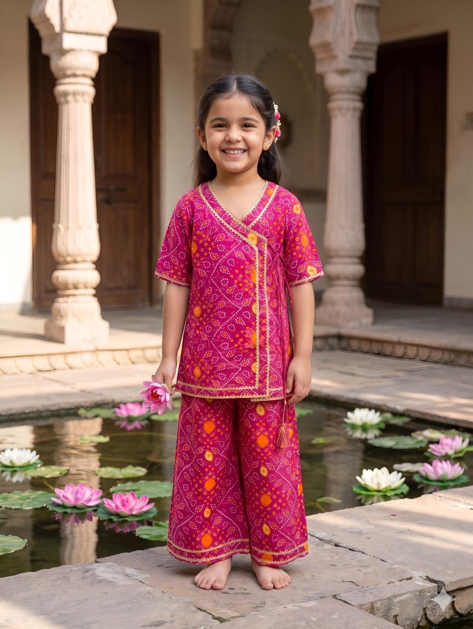 Straight Angrakha suit red