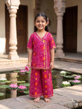 Straight Angrakha suit pink