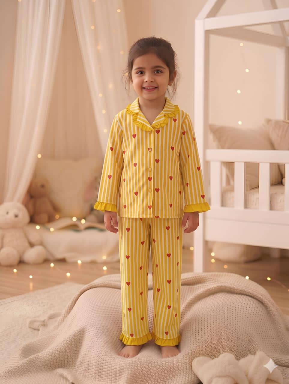 Night suit heart red