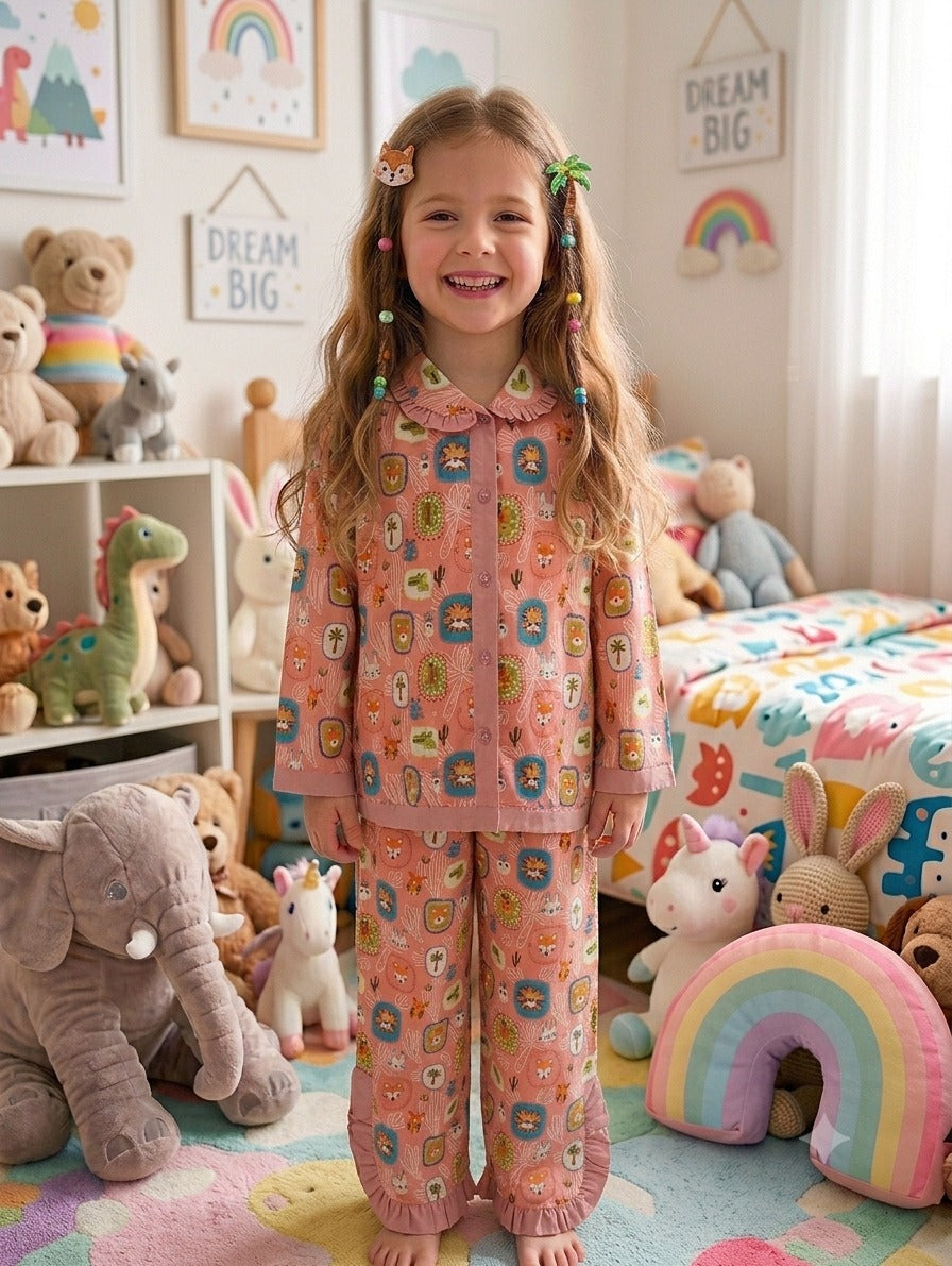 Printed night suit rainbow