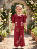 Double collar frill cord set red