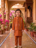 KURTA PANT JACKET ORANGE