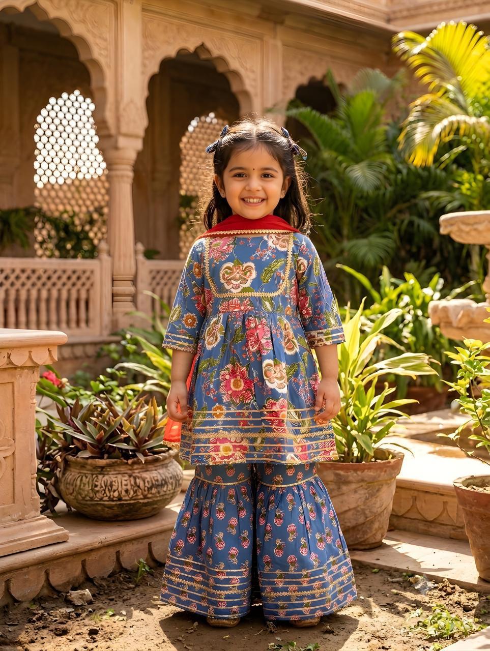 Sharara kurta set green