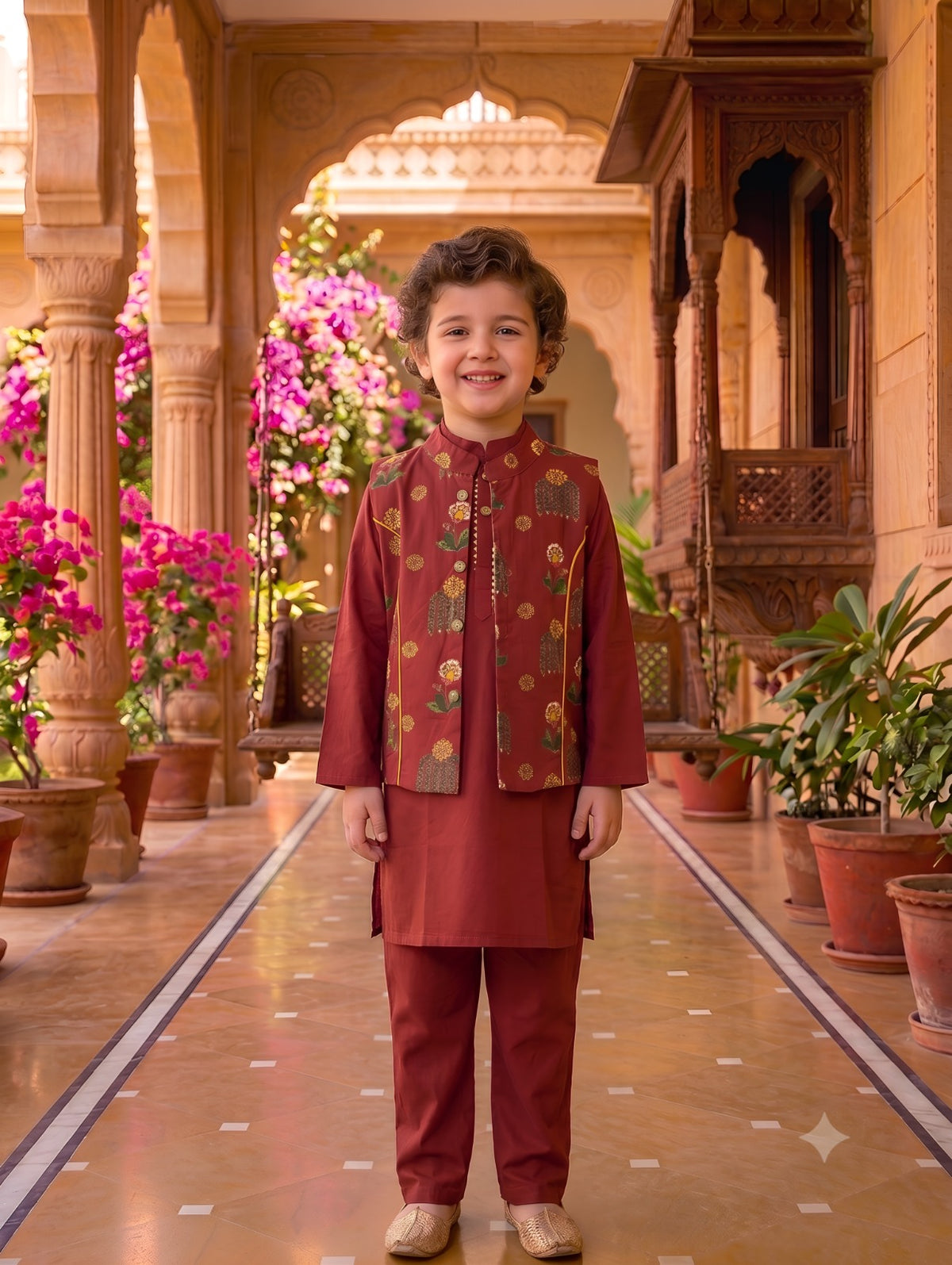 KURTA PANT JACKET GREEN