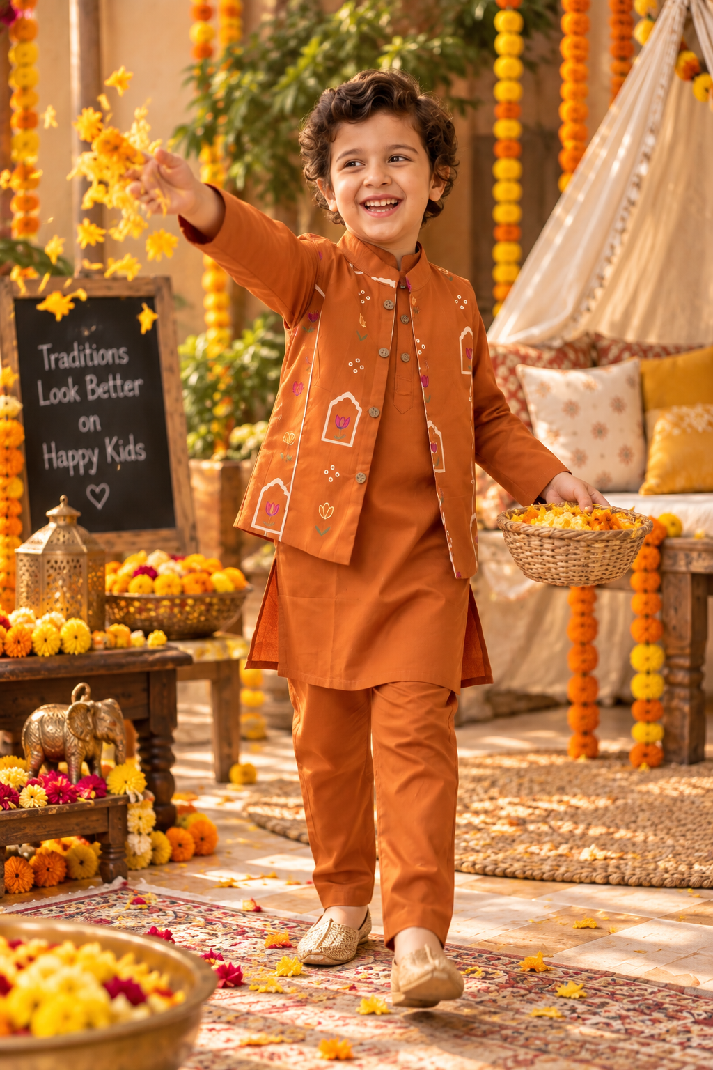 Basant Kurta Set(3pc set)