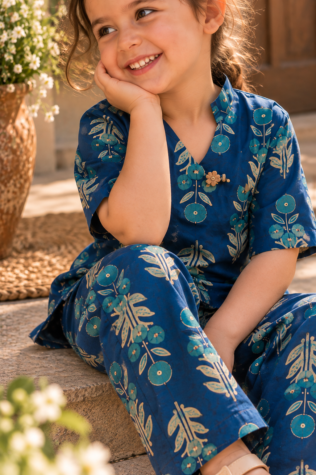 Indigo Bloom Co-ord Set